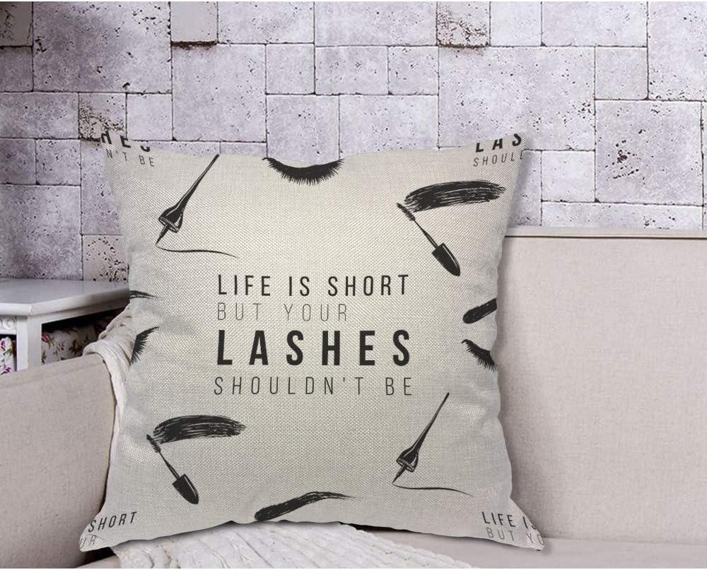 Funny Eyelash Quote Pillow Cov - огляд і ціна Beauty Makeup Quotes Short